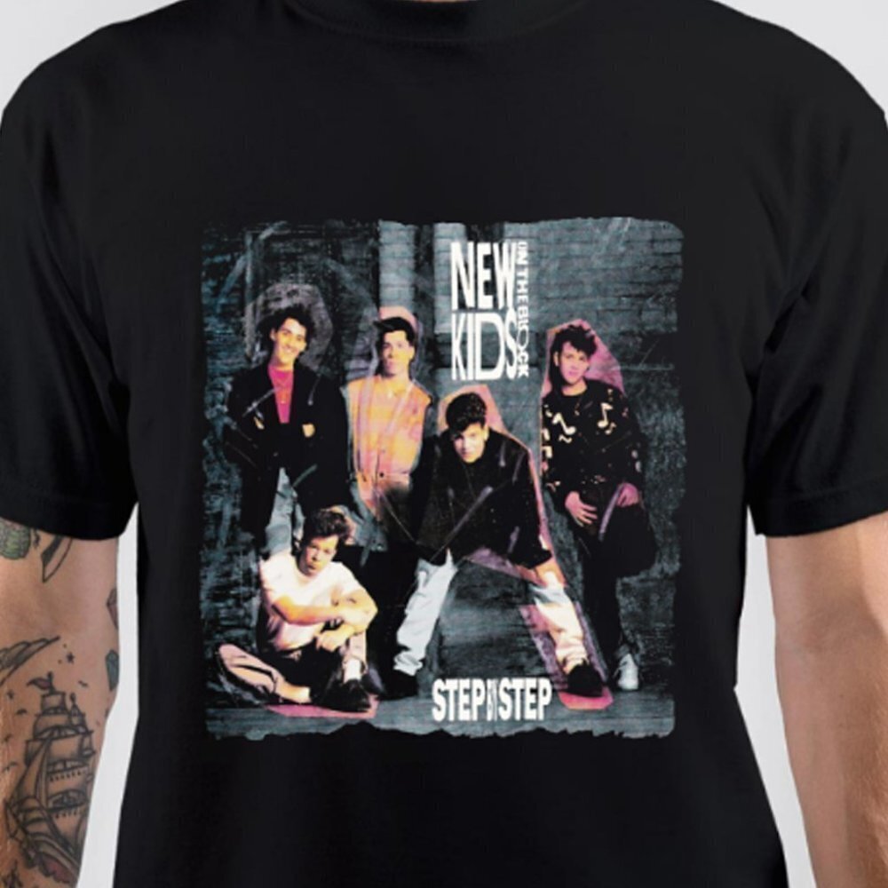 New Kids On The Block Step By Step Music Fan Tee Retro Graphic T-Shirt